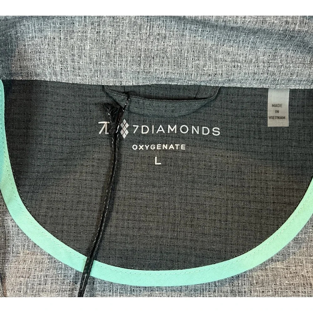 7 Diamonds Oxygenate 1/4 Zip Pullover Lightweight Quick Dry Stretch Grey Size L
